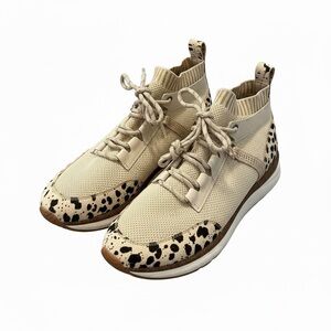 OTBT Hybrid Sneaker Womens 10 Chamois Calf Hair Leather Lace Up EUC